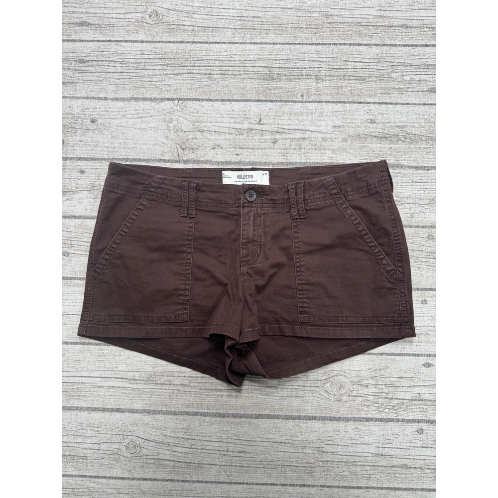 Hollister Shorts Women's 12/31 Brown Low-Rise Shortie Cotton Summer Utility Boho